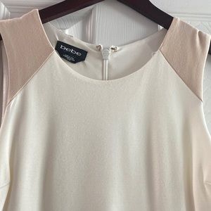 Casual dress, color cream & black. size:S Brand: Bebe